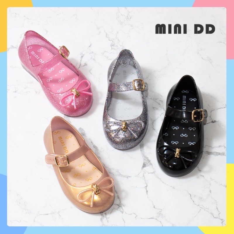 Giày búp bê bé gái đi học đi chơi chính hãng mini DD nhựa thơm đế mềm đủ size 5 -11 US