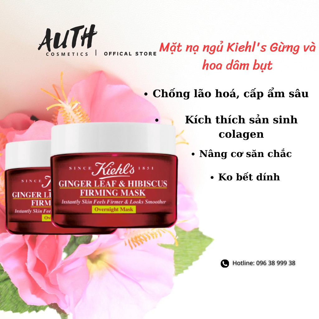 Mặt nạ ngủ gừng KIEHL'S Ginger Leaf &amp; Hibiscus Firming Mask 14ml