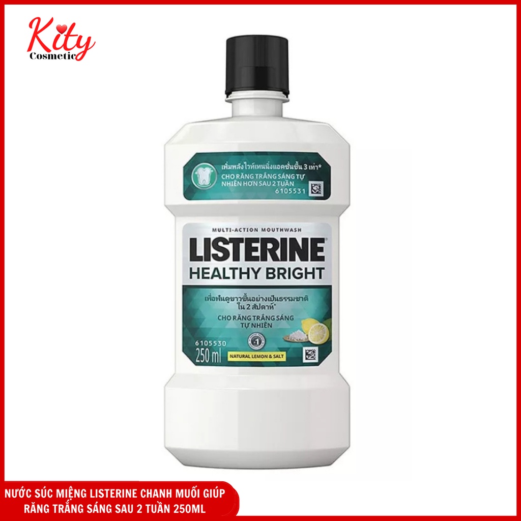 Nước súc miệng chanh muối LISTERINE Healthy Bright nước xúc miệng trắng răng 250ml