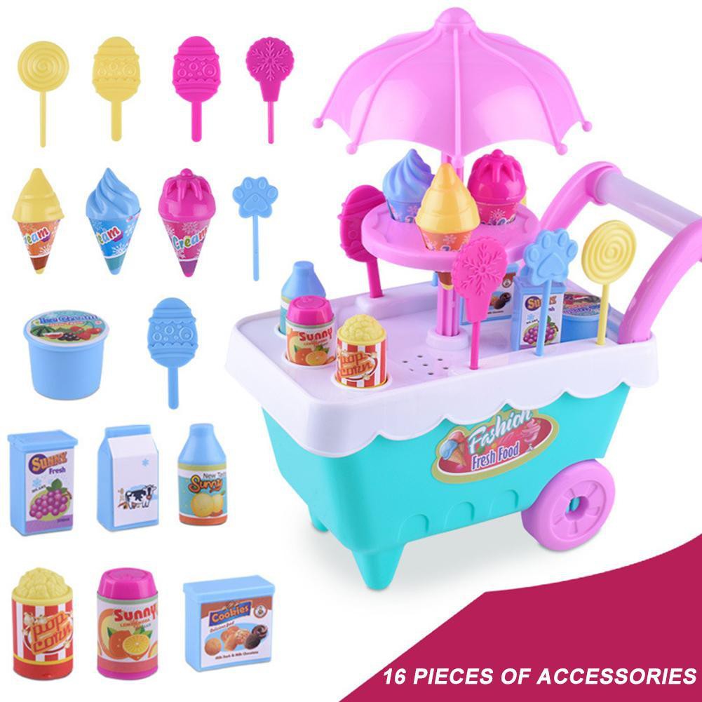 Bán Chạy Xe Đẩy Kem Nhỏ Cô Gái Xe Đẩy Chở Kẹo Nhỏ Cửa Hàng Đồ Chơi Giả Vờ Đồ Chơi Trẻ Em-168-OXUI3