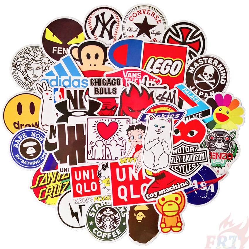 ❉ Logo thương hiệu thời trang hỗn hợp cổ điển s-1 hình dán graffiti không thấm nước ❉ 54 cái / bộ diy fashion luggage laptop skateboard decals doodle stickers