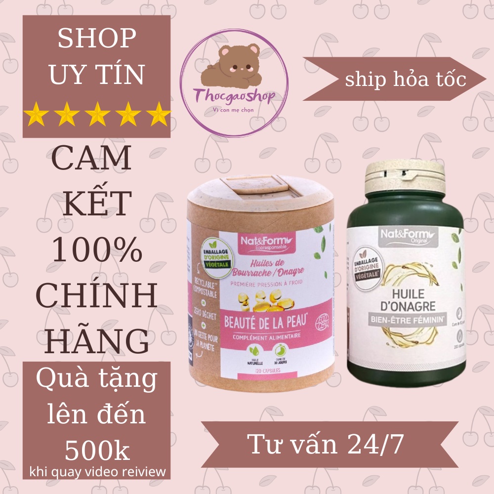 Hoa anh thảo chứa tinh chất hoa lưu ly hưu cơ Nat&Form Pháp 120/200v