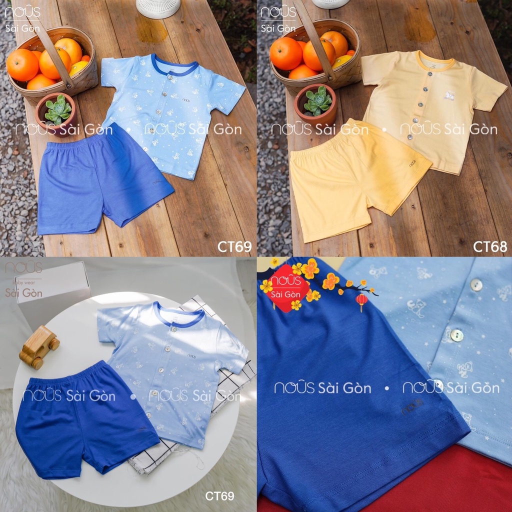 Nous- Bộ cộc tay cài giữa Nous cho bé. (3-6m đến 9-12m)