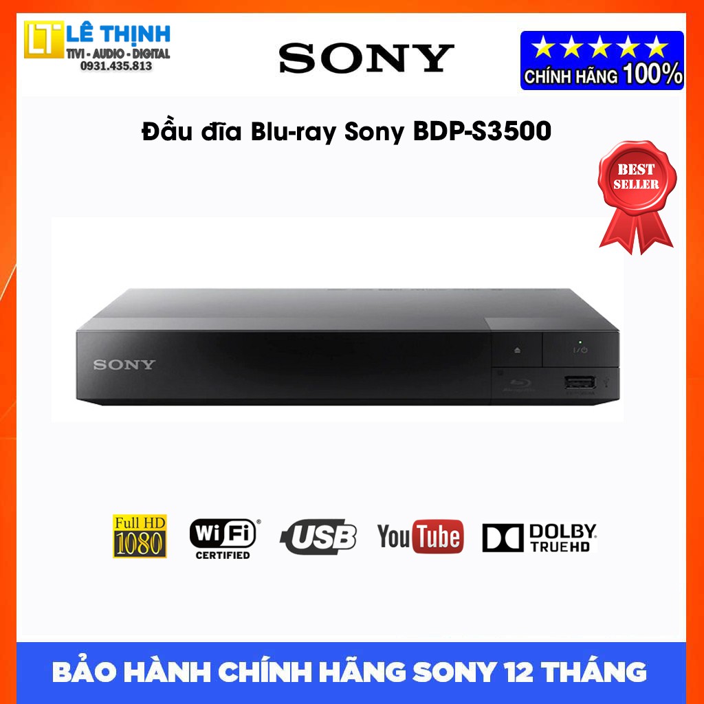 Đầu phát đĩa Blu-ray Sony BDP-S3500 | Hàng chính hãng | Bảo hành chính hãng 12 tháng toàn quốc