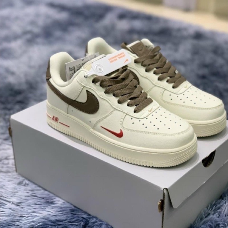 Giày AF1 Vệt Nâu,Giày Air Force 1 màu nâu trắng bản mới nhất thị trường,hàng cao cấp nhất