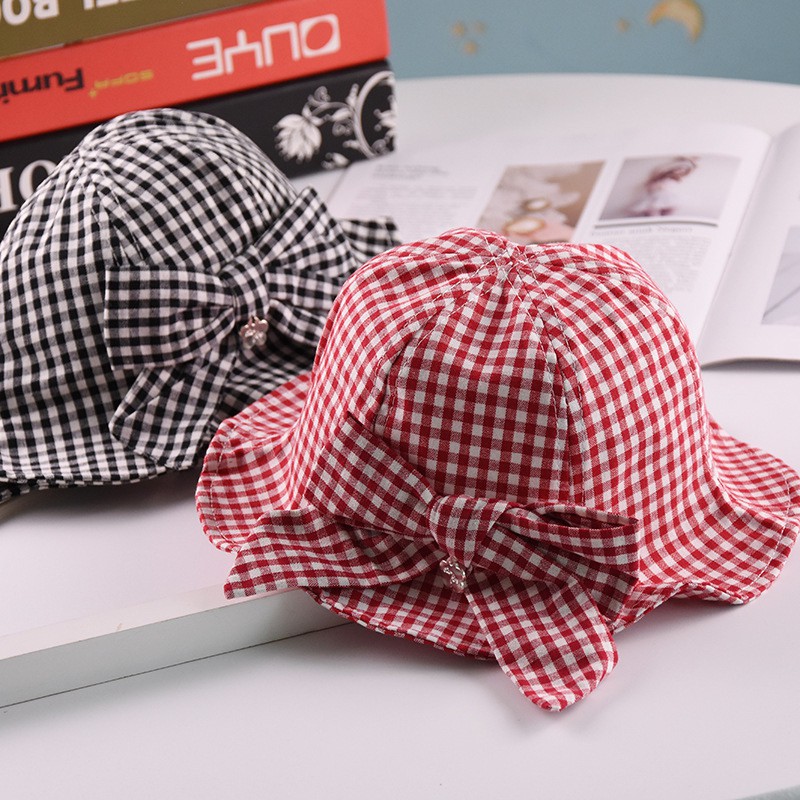 Nón Bucket phối nơ thiết kế đáng yêu cho bé gái ( 3-24 tháng )