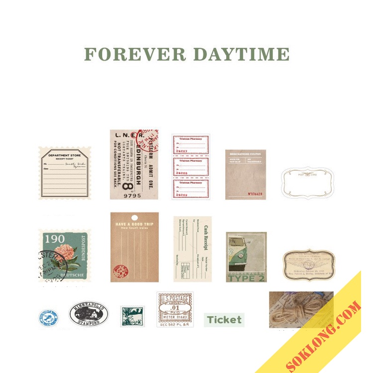Bộ 30 nhãn tag kèm hoa khô/ dây gai vintage , sticker trang trí bullet journal, sổ tay STI30