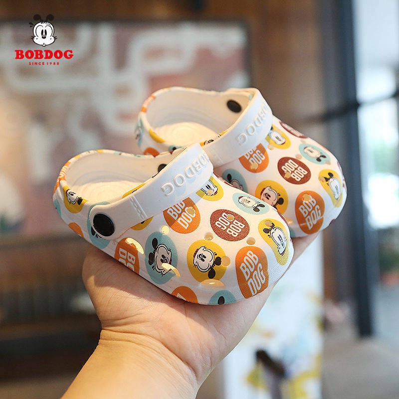 BUBBA Dép trẻ em bé cho bé trẻ em mùa hè chống trượt 1-3 tuổi 2 Dép bé trai và bé gái trong nhà lỗ