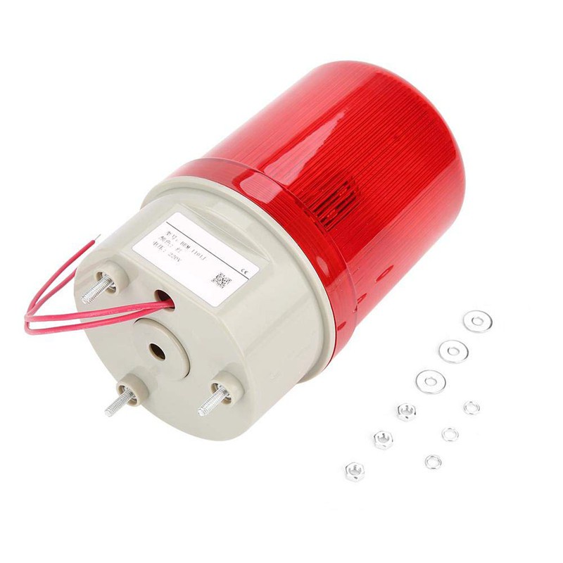 Industrial Flashing Sound Alarm Light,BEM-1101J 220V Red LED Warning Lights Acousto-Optic Alarm System Rotating Light Emergency LED Strobe