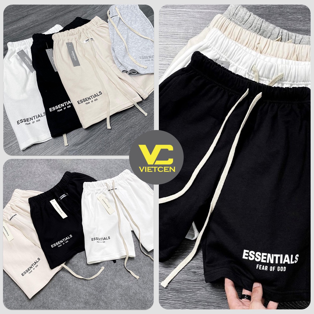 Quần Short Essentials Rút Dây Unisex Thể Thao Form Rộng Chất Thun Cotton Mịn Mát_VIETCEN | BigBuy360 - bigbuy360.vn