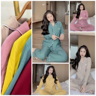 Bộ đồ ngủ Pijama quần dài áo dài , bộ ngủ nhung tăm b16