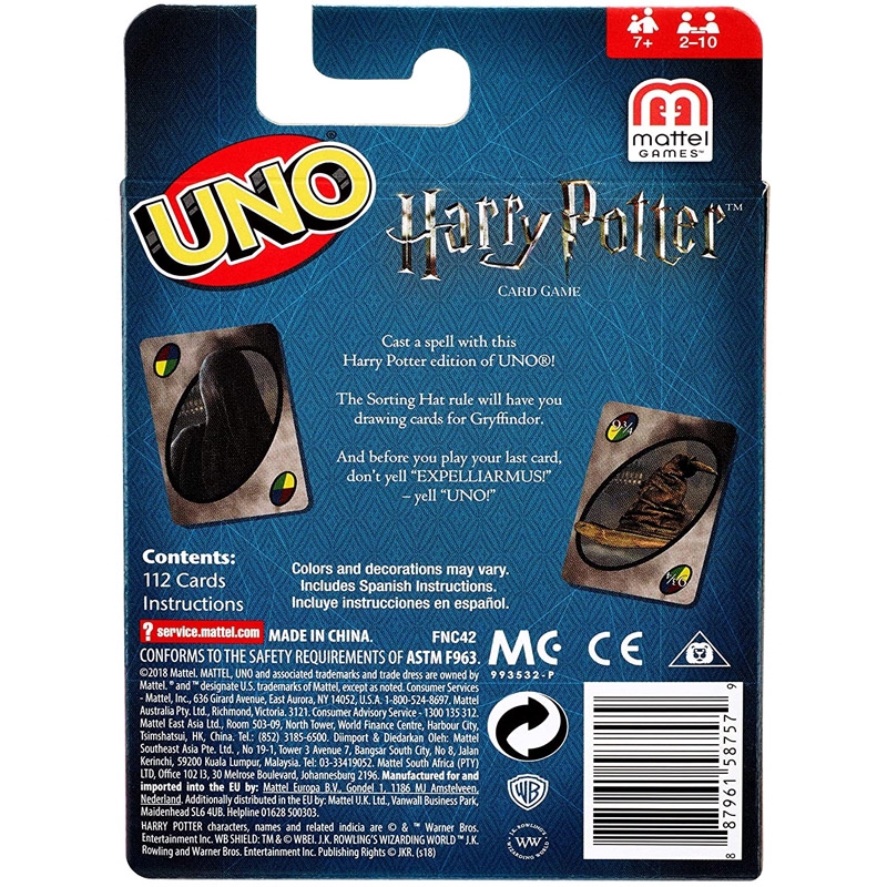 Bộ Thẻ Bài Trò Chơi UNO: Harry Potter Phiên Bản Tiếng Anh