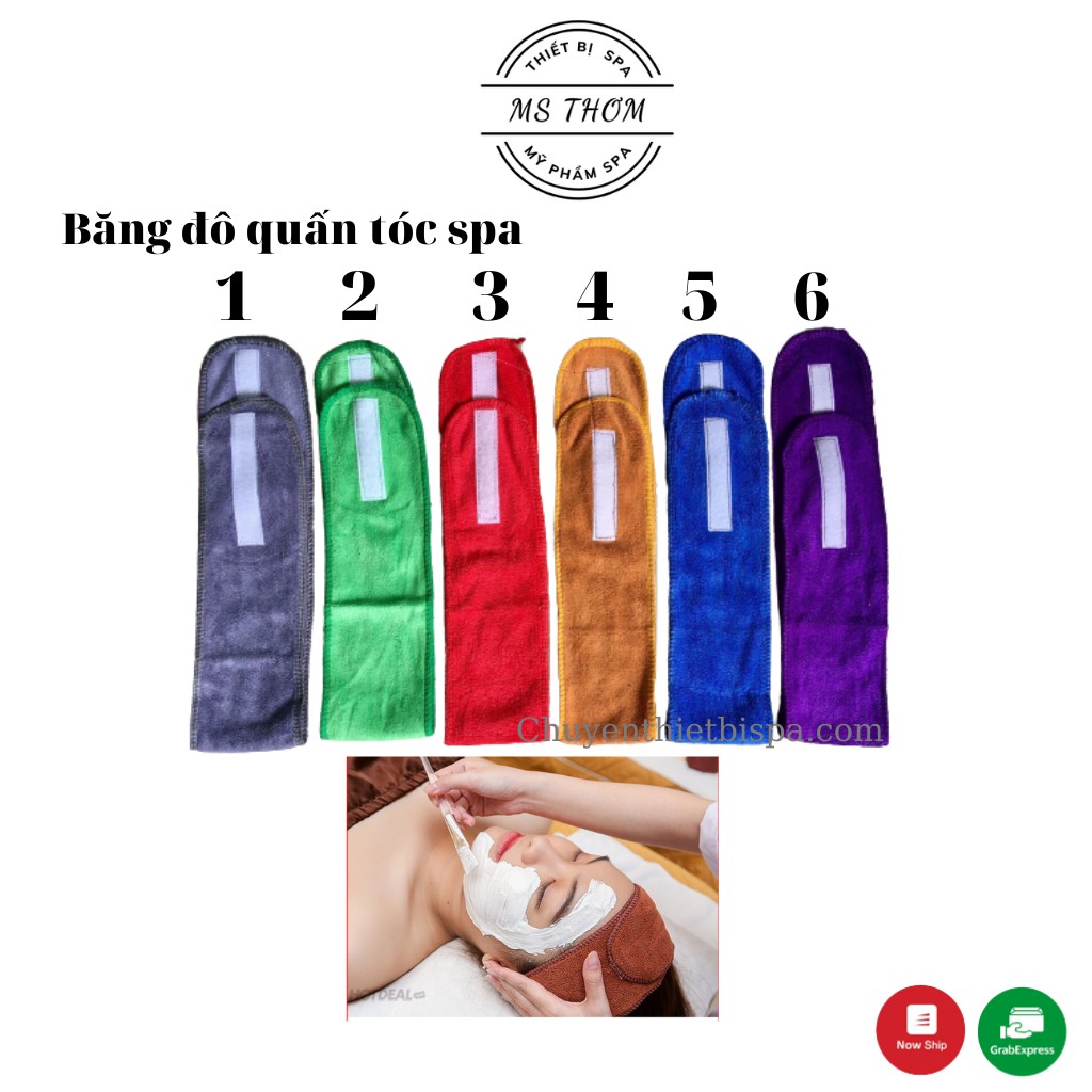 Băng đô quấn tóc spa/thẫm mỹ viện có miếng dán chắc chắn - được chọn màu