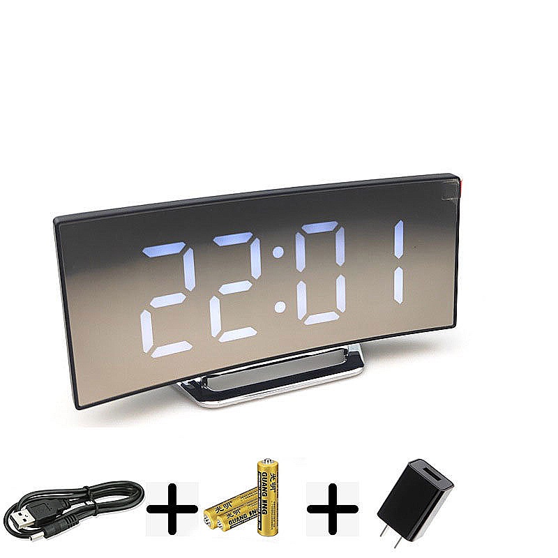 Đồng hồ Điện Tử LED 3D 7 Inch  Để Bàn, Đồng Hồ Báo Thức Làm Qùa Tặng, Tính Năng NIGHT và SNOOZE Cao Cấp Màn Hình Cong HD