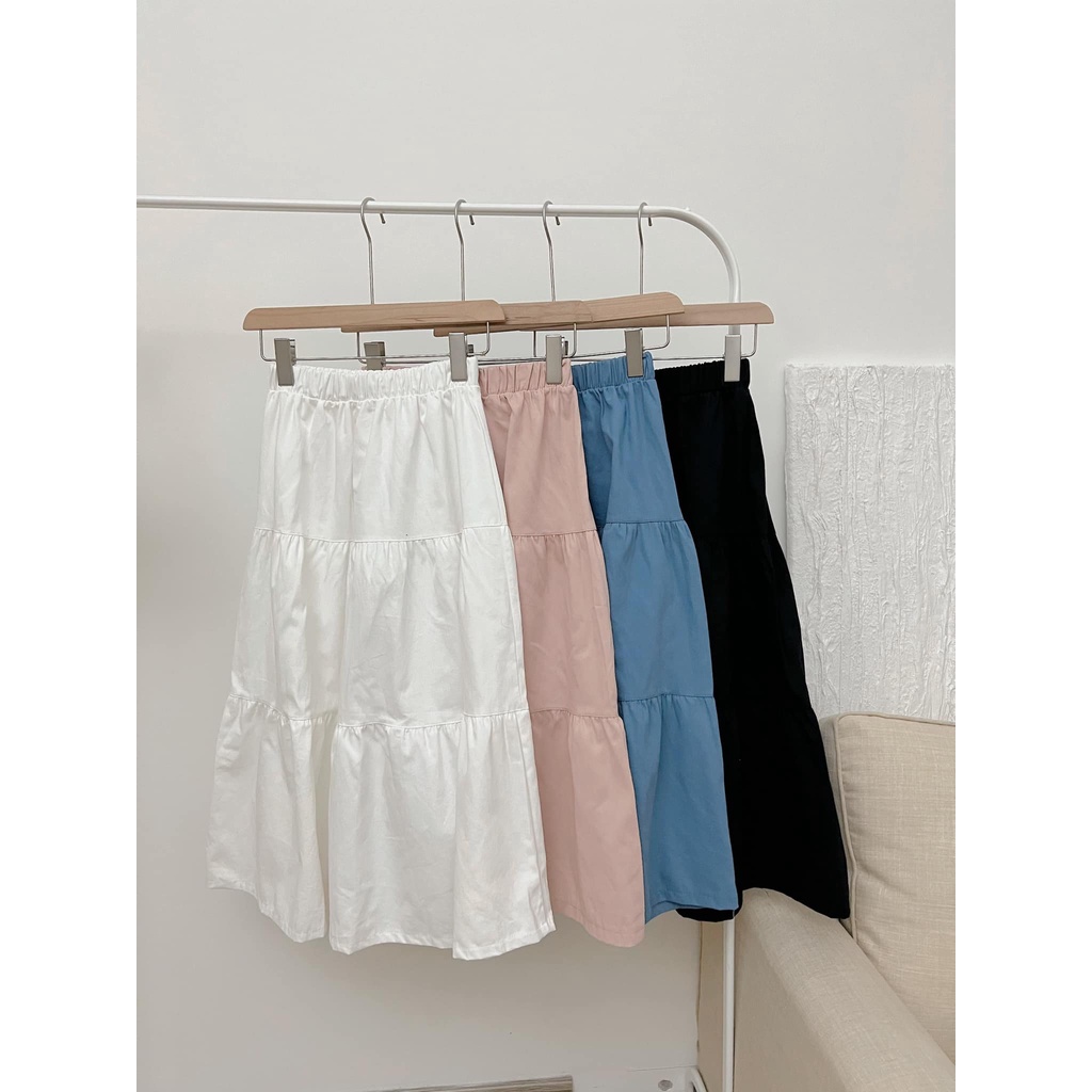 Chân váy voan dài 3 tầng 2 lớp siêu dễ mix đồ. Chân váy dài vintage 2 lớp 3 tầng nhiều màu
