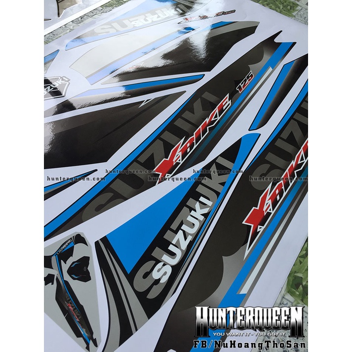 Tem chế X Bike đen xanh. Thay đổi màu sắc và chi tiết theo yêu cầu. Sắc nét, bền màu