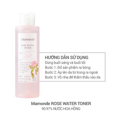 Nước cân bằng Mamonde Toner Diếp Cá Pore Clean, Rose, Rau Má 250ML