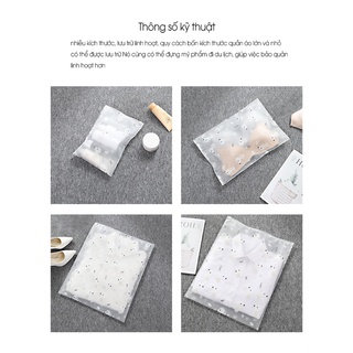 Túi zip đựng quần áo lụa mờ có khóa kéo đủ size