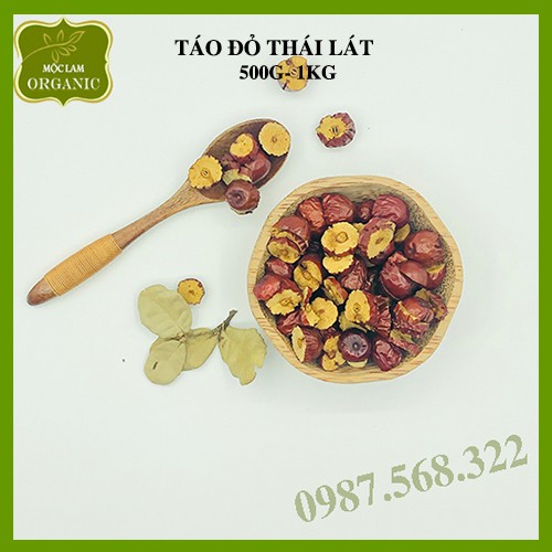 Táo đỏ thái lát sấy khô cao cấp giá tốt nhất Mộc Lam Túi zíp 500g - 1kg