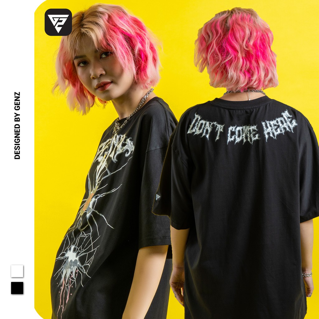 Áo thun tay lỡ GENZ phông Unisex nam nữ Cotton oversize form rộng Don't Come Here