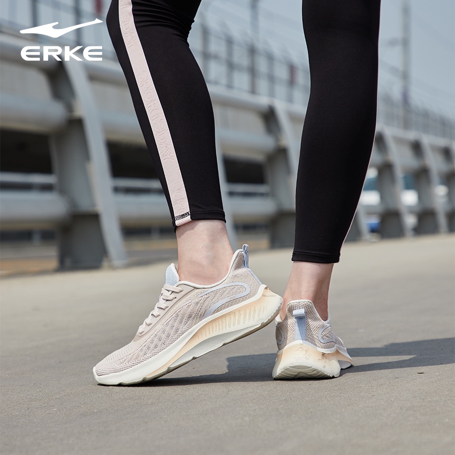 Giày chạy bộ nữ siêu nhẹ Erke công nghệ Aflex êm chân hút mồ hôi giảm shock để chạy bộ chơi thể thao dã ngoại
