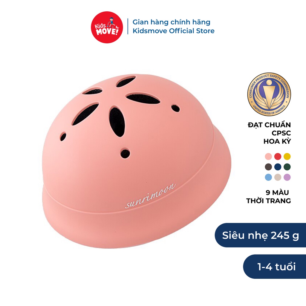 Mũ bảo hiểm trẻ em Sunrimoon Macaron cho bé từ 1-5 tuổi siêu nhẹ cao cấp dùng đi xe đạp, xe máy, scooter