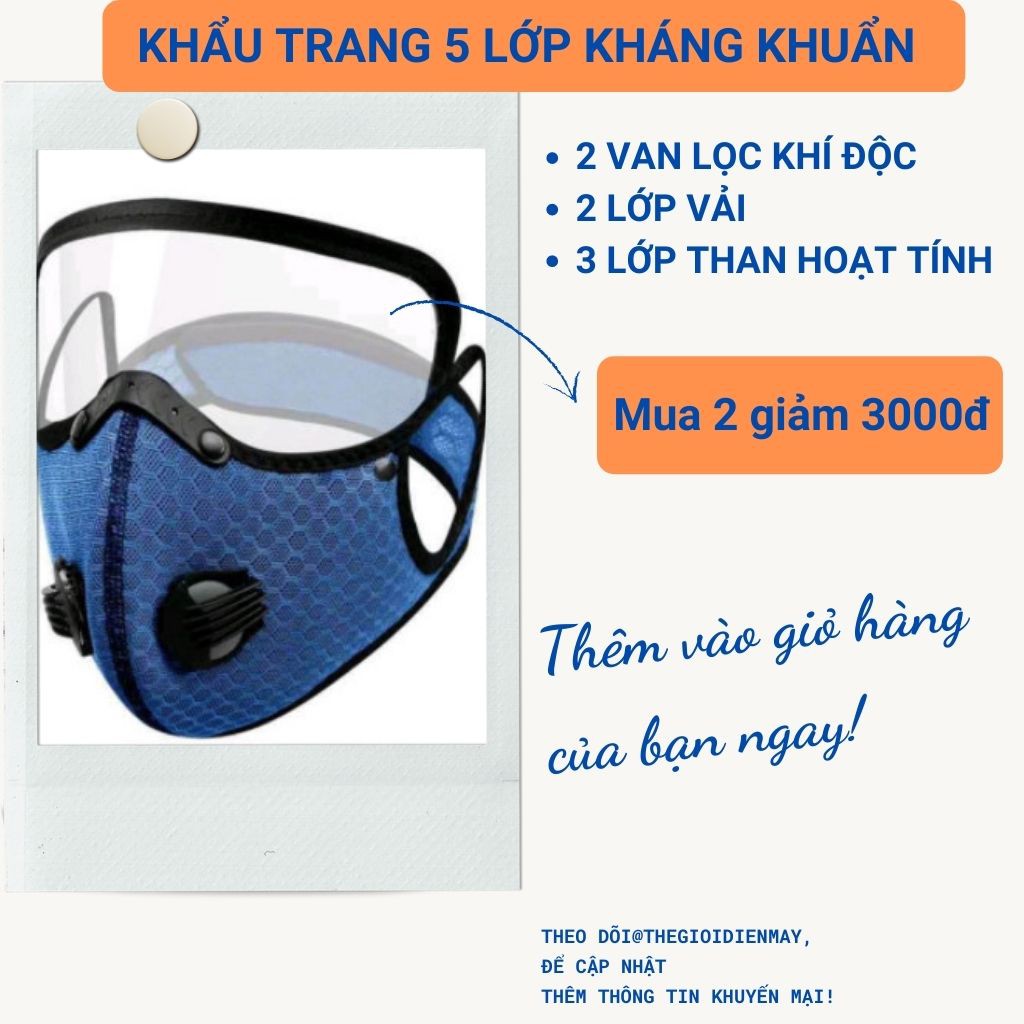 Khẩu trang chống nắng, kính chống bụi RC- 002 kèm Khẩu Trang 5 Lớp Có Túi Lọc Khí Độc