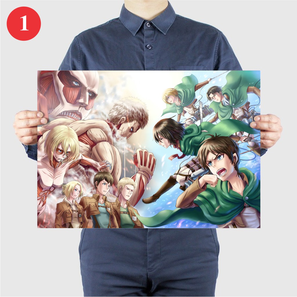 Tấm Poster A3 Anime Attack On Titan - Đại Chiến Người Khổng Lồ - Shingeki no Kyojin - Áp Phích Dán Tường By AnimeX