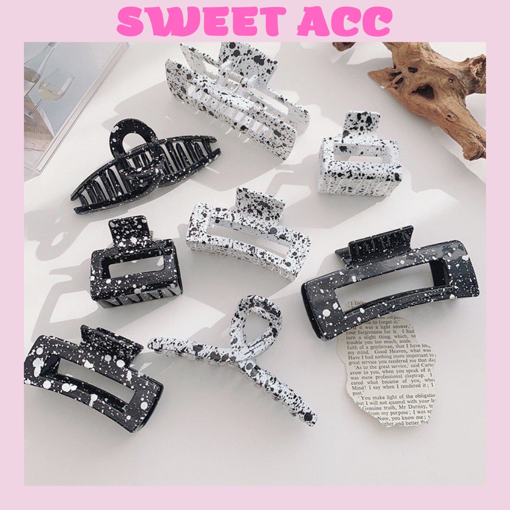 Kẹp tóc họa tiết bò sữa đáng yêu cho nữ phong cách retro Hàn Quốc