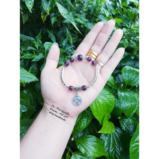 Lắc Tay Mix Charm + Đa Thach Anh Tím