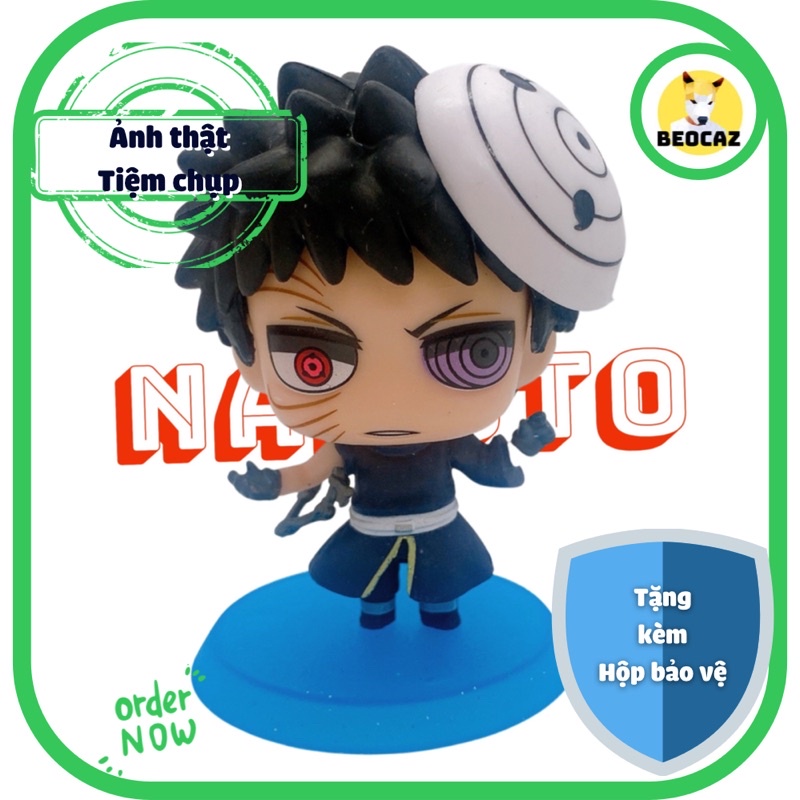 [Tặng Hộp Bảo Vệ] Mô Hình chibi 06 nhân vật truyện Naruto Sasuke Kakashi Obito Sakura Itachi bền màu