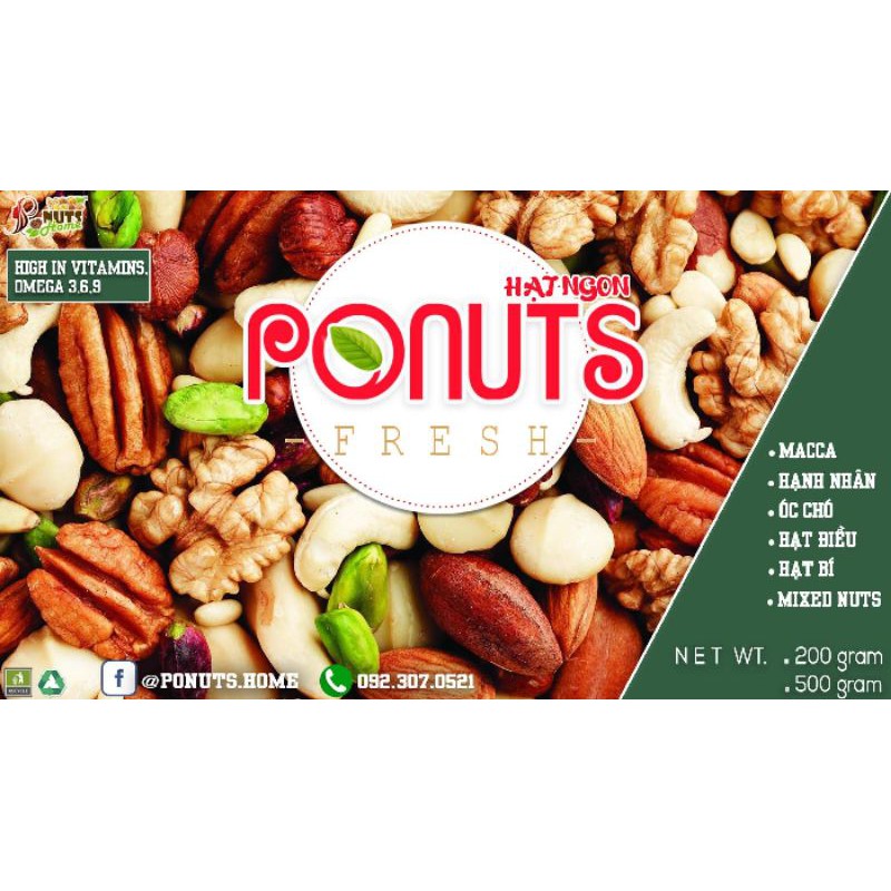 HẠT PO NUTS HẠT ĐIỀU SẤY KHÔNG VỎ (LOẠI I) 500gr và 250gr