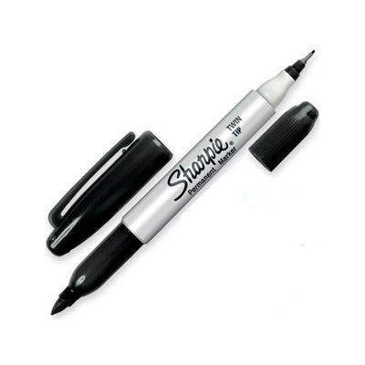 Bút lông dầu 2 ngòi tiện dụng Sharpie Twin Tip - Black (Màu đen)