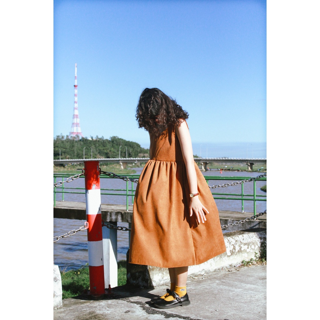 Váy Babydoll Nhung Tăm Xoè Rộng Vui Thu Đông Ấm