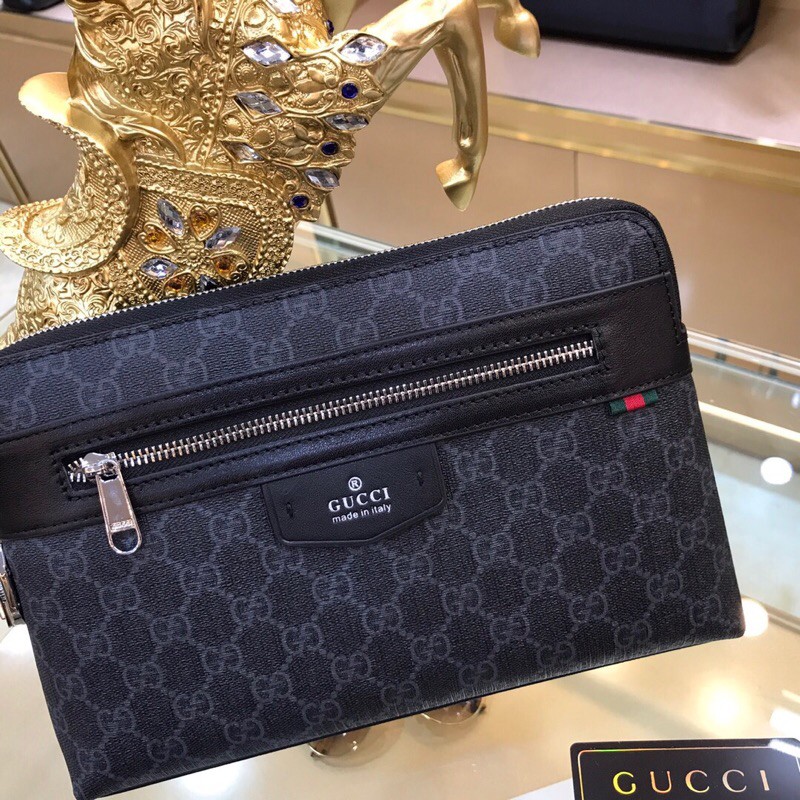 Cluth cầm tay nam  thời trang da thật cao cấp GUCCI GG GC thiết kế sang trọng mẫu mới năm nay