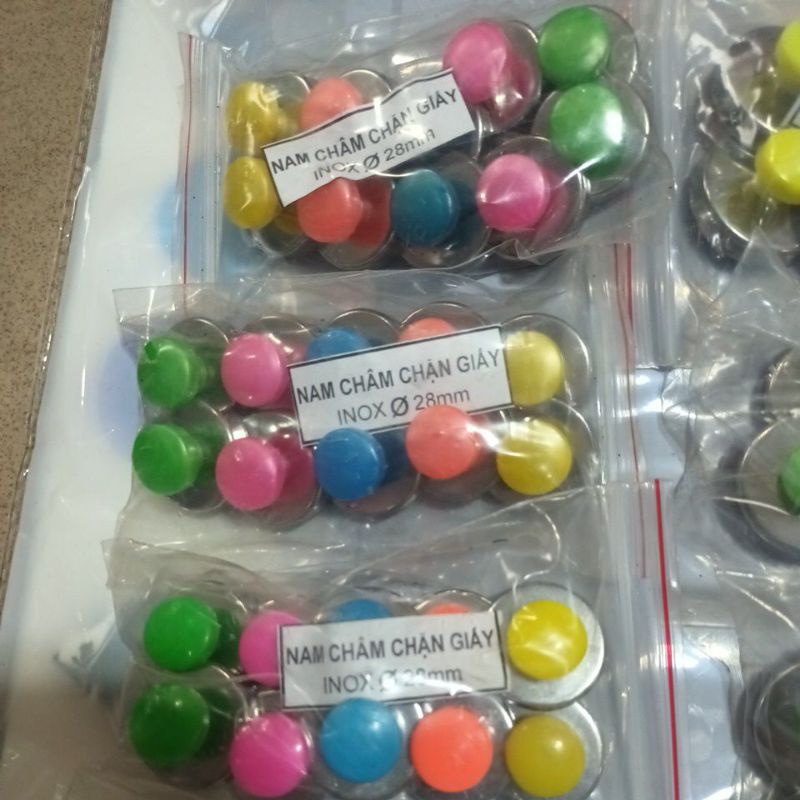 Sét 10 viên nam châm núm inox