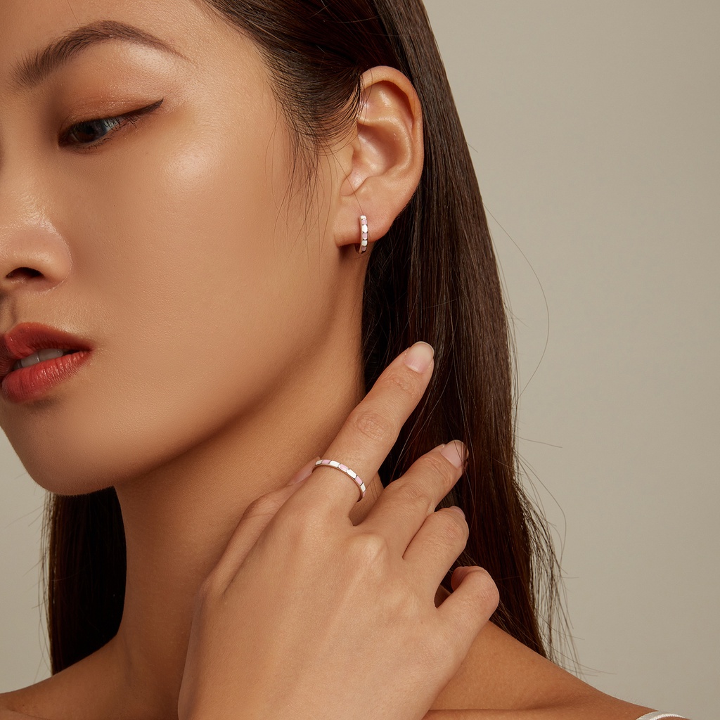 Bamoer Nhẫn bạc 925 Màu Sắc Tương Phản Đơn Giản Cho Nữ