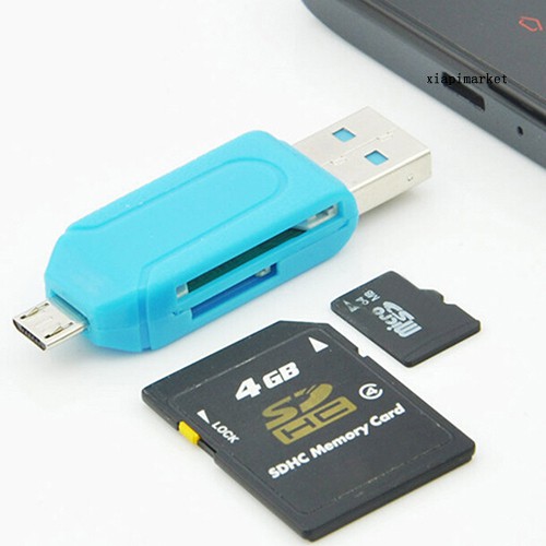 Đầu Đọc Thẻ Nhớ Usb Otg Đa Năng 2 Trong 1