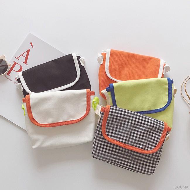 Túi Xách Dáng Vuông Màu Trơn Kiểu Hàn Quốc Đáng Yêu Hợp Thời Trang Dành Cho Bé Gái
