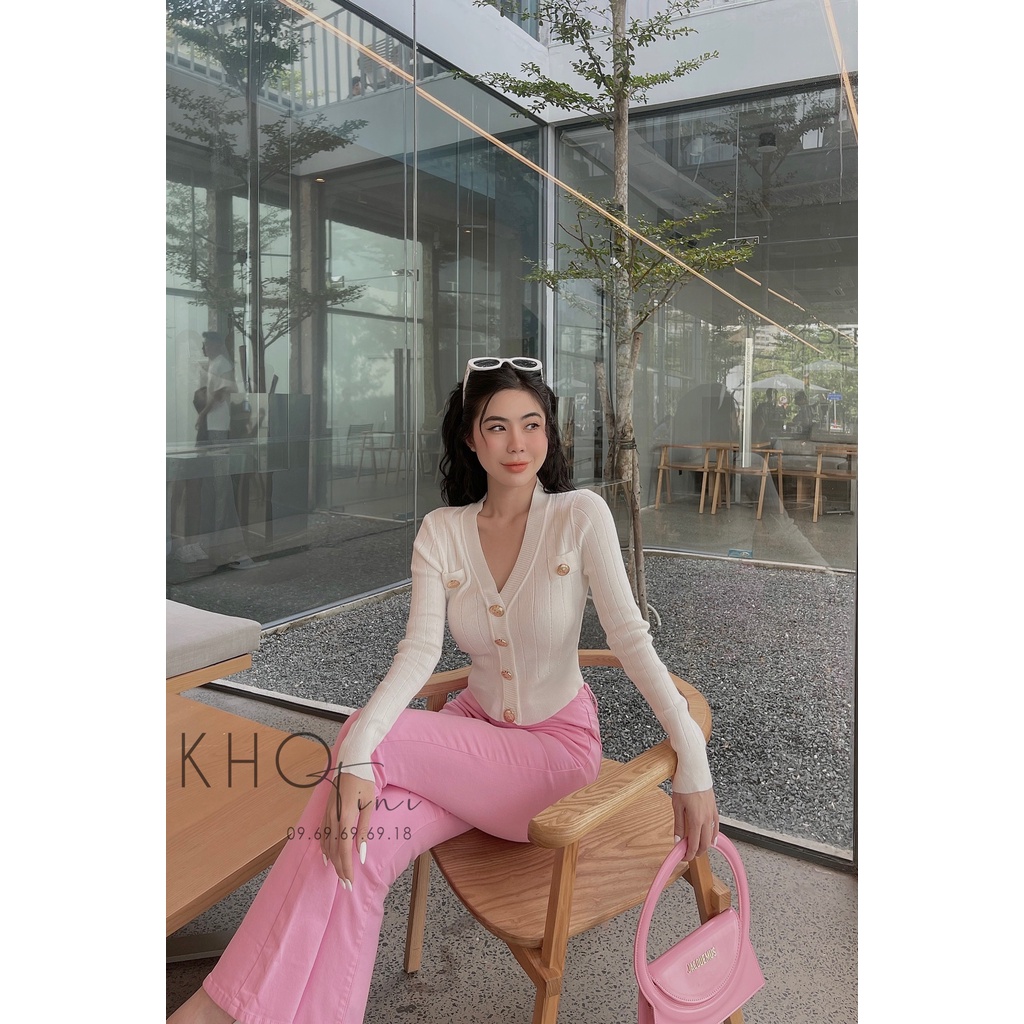 Áo len MTG tay dài nút vàng