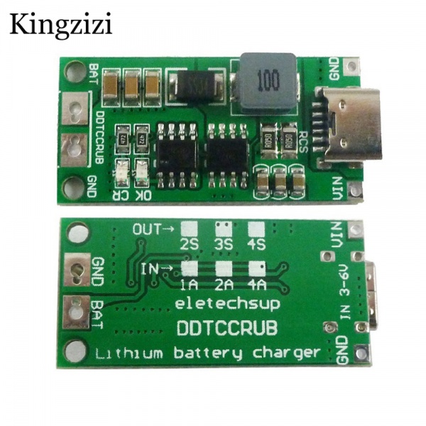 Bộ Sạc Pin Li-ion 2S 3S 4S Type-C Sang 8.4v 12.6V 16.8v 7.4V 11.1v 14.8v 18650