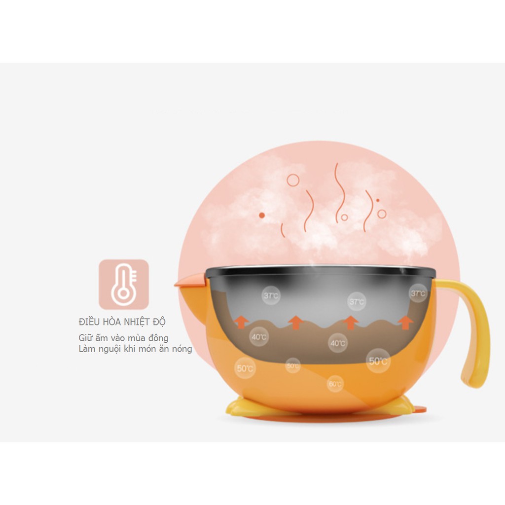 Bộ ăn dặm 5 món Goryeo Hàn Quốc có chức năng giữ nhiệt, chống bỏng, chống đổ, chống tràn an toàn cho bé