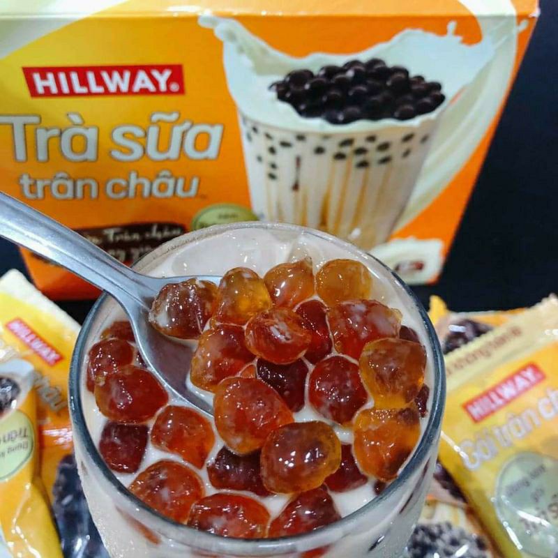 Trà Sữa Trân Châu Hoàng Gia HILLWAY Kèm Gói Trân Châu Bên Trong Pha 5 cốc