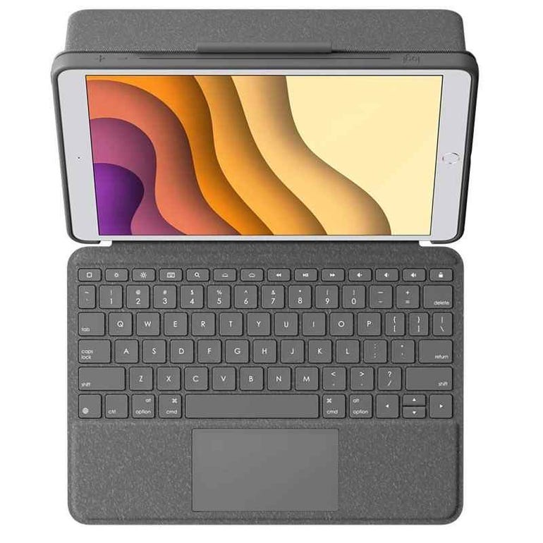 Logitech Combo Touch bàn rê chuột và bàn phím có đèn nền cho iPad 10,2 inch - Hàng chính hãng