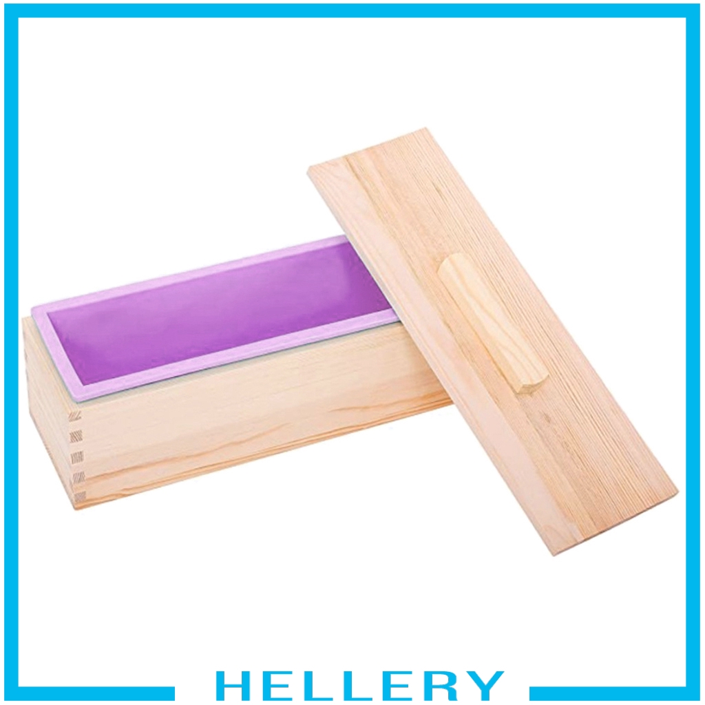 Khuôn Silicone Linh Hoạt Làm Xà Phòng Có Nắp Gỗ DIY