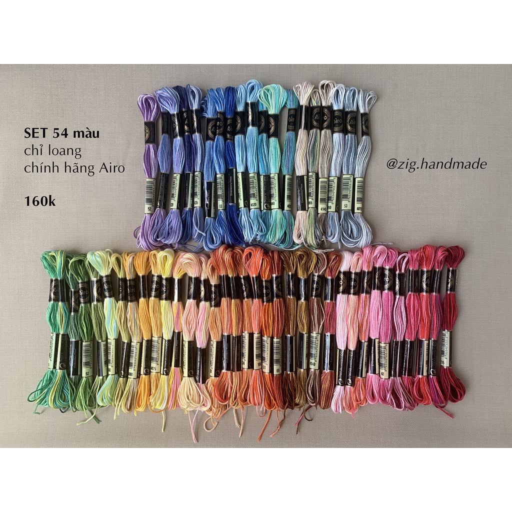 Set chỉ thêu Airo màu loang theo tone