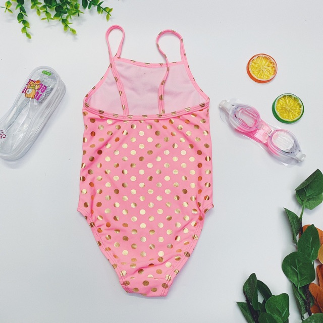 (HÀNG CHÂU ÂU) ĐỒ BƠI 1 MẢNH (15-28 kg) bikini chấm bi hồng  --KellyWang