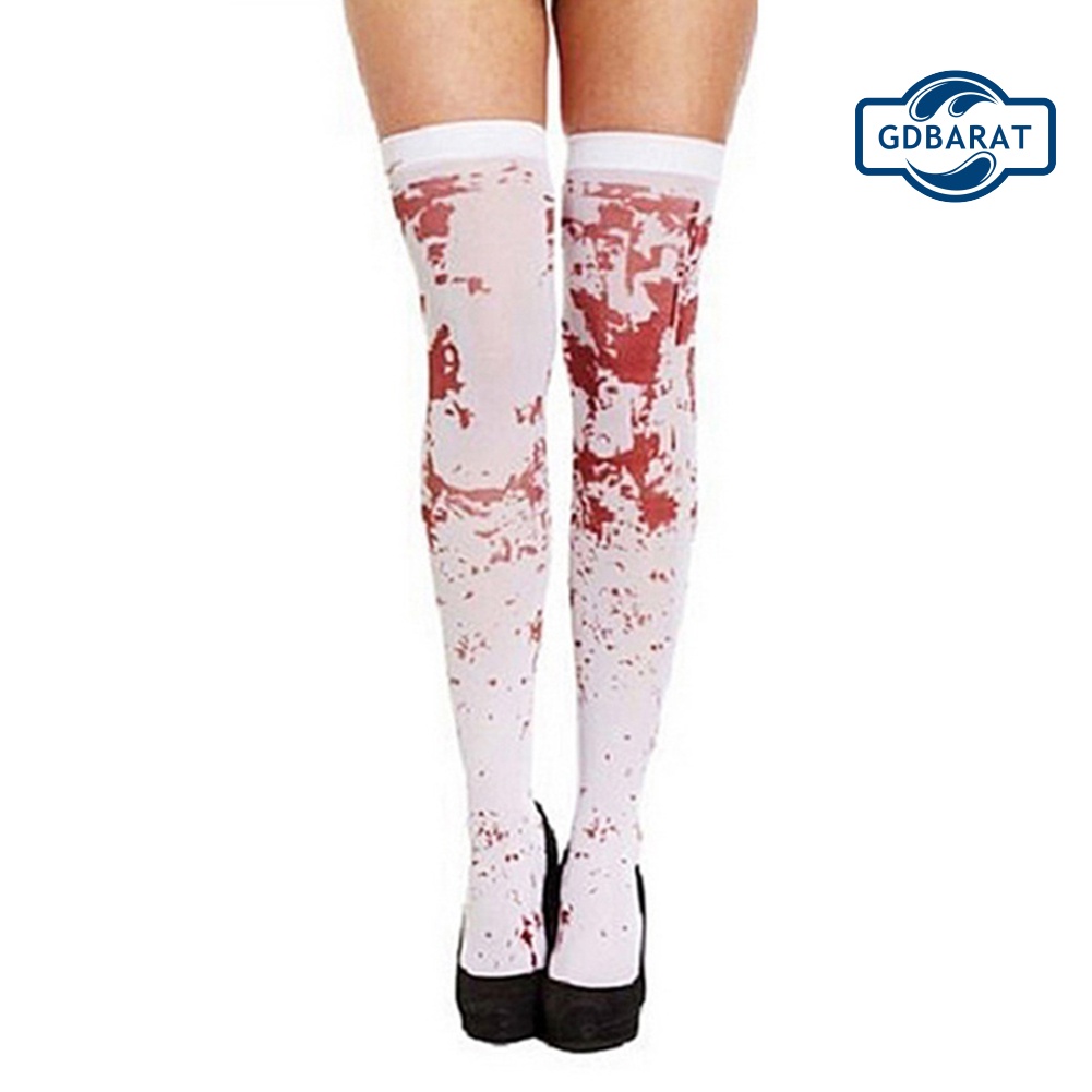 Vớ Dài Qua Gối In Máu Me Hóa Trang Halloween Cho Nữ