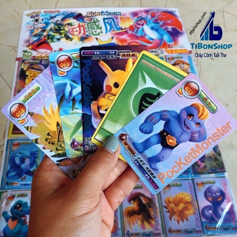 Vỉ 24 xấp bài pokemon kéo búa bao
