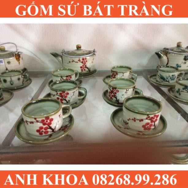 Bộ hoa đào - Gốm sứ Bát Tràng Anh Khoa